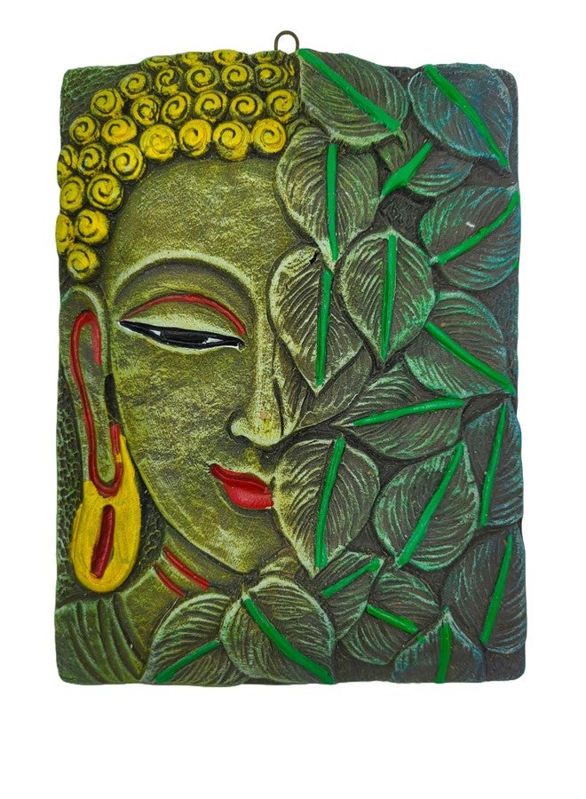 FernHaus Handmade Terracotta Clay Buddha Wall Hanging, Multicolour, 8.5 Inches Height 6 Inches Length | Buddha Wall Decor For Living Room- 3D Wall decoration-Office Decoration item-Colour as per availability - Image 4